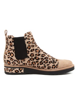 RAQUEL DJ LT TAUPE TAUPE LEOPARD SUEDE PONY