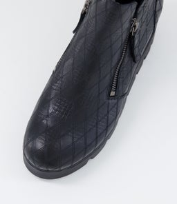 RADIO DJ BLACK CHECK EMBOSS LEATHER