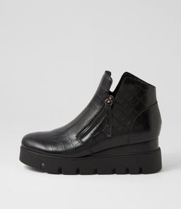 RADIO DJ BLACK BLACK&BLACK SOLE CROC LEATHER