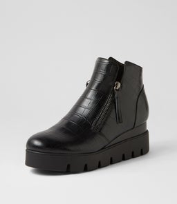 RADIO DJ BLACK BLACK&BLACK SOLE CROC LEATHER