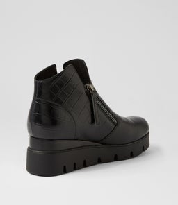 RADIO DJ BLACK BLACK&BLACK SOLE CROC LEATHER