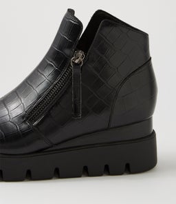 RADIO DJ BLACK BLACK&BLACK SOLE CROC LEATHER