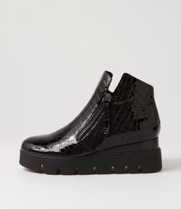 RADIO DJ BLACK BLACK&BLACK SOLE PATENT CROC