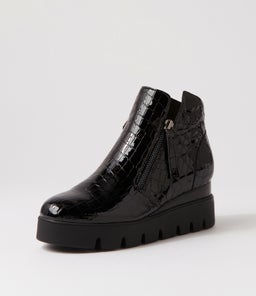 RADIO DJ BLACK BLACK&BLACK SOLE PATENT CROC