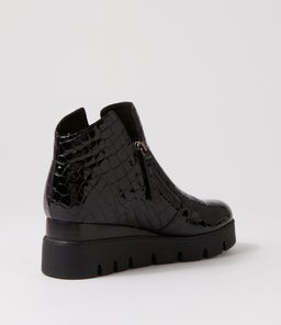 RADIO DJ BLACK BLACK&BLACK SOLE PATENT CROC