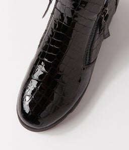 RADIO DJ BLACK BLACK&BLACK SOLE PATENT CROC