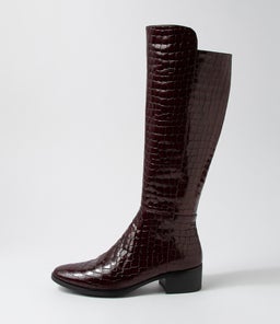 TIMA DJ CLARET CROC LEATHER