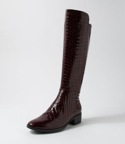 TIMA DJ CLARET CROC LEATHER