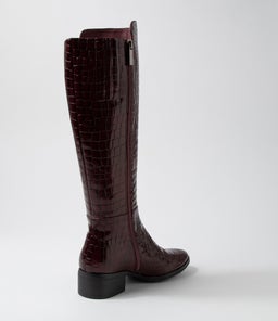 TIMA DJ CLARET CROC LEATHER