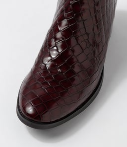 TIMA DJ CLARET CROC LEATHER