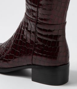 TIMA DJ CLARET CROC LEATHER