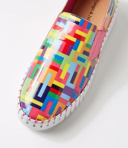 BECCA DJ PINK STRIPE MULTI PATENT LEATHER