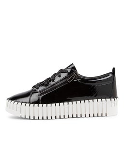 BUMP DJ BLACK WHITE SOLE PATENT LEATHER
