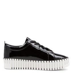 BUMP DJ BLACK WHITE SOLE PATENT LEATHER