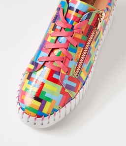 BUMP DJ PINK STRIPE MULTI PATENT LEATHER