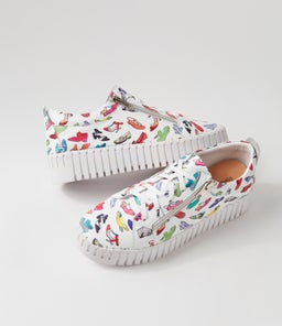 BUMP DJ WHITE SHOE PRINT LEATHER