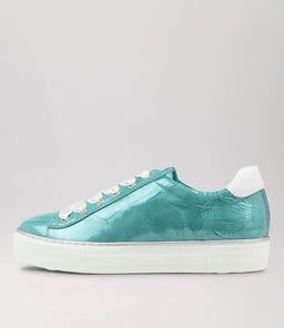 FINNI DJ TEAL SHRUNKEN PATENT MULTI