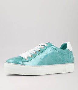 FINNI DJ TEAL SHRUNKEN PATENT MULTI