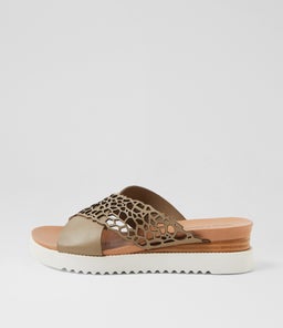 AUDRA DJ KHAKI WHITE SOLE LEATHER