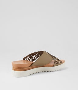 AUDRA DJ KHAKI WHITE SOLE LEATHER