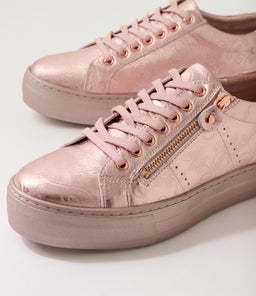 FROGGY DJ ROSE GOLD FLOWER EMBOSSED LEATHER