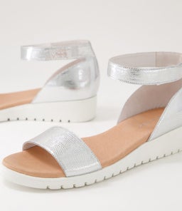MAKALLY DJ SILVER WHITE SOLE PEBBLE LEATHER