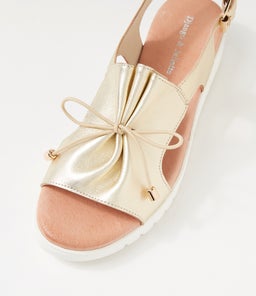MALIKA DJ PALE GOLD WHITE SOLE LEATHER