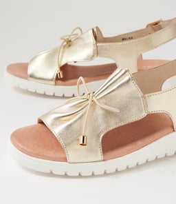 MALIKA DJ PALE GOLD WHITE SOLE LEATHER