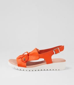 MALIKA DJ NEW ORANGE WHITE SOLE LEATHER