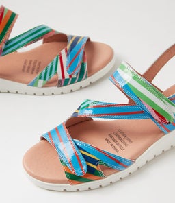 MELANY DJ WHITE STRIPE MULTI PATENT LEATHER