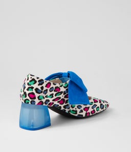 MISHA DJ COBALT LEOPARD COBALT PONY SUEDE