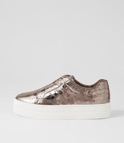 SHIA DJ PEWTER LEOPARD EMBOSSED LEATHER