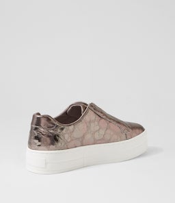 SHIA DJ PEWTER LEOPARD EMBOSSED LEATHER