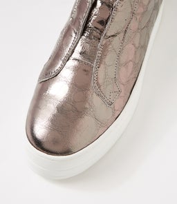SHIA DJ PEWTER LEOPARD EMBOSSED LEATHER