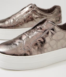 SHIA DJ PEWTER LEOPARD EMBOSSED LEATHER
