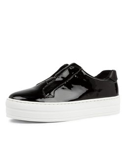 SHIA DJ BLACK WHITE SOLE PATENT LEATHER