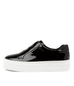 SHIA DJ BLACK WHITE SOLE PATENT LEATHER