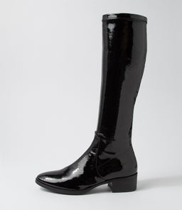 TIMOTHIE DJ BLACK STRETCH PATENT PU
