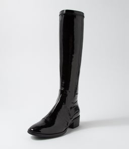 TIMOTHIE DJ BLACK STRETCH PATENT PU