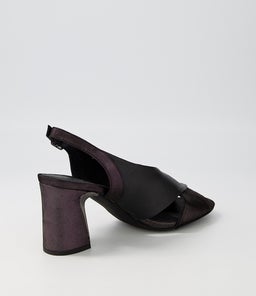 KRUZ DJ BLACK BLACK SHIMMER LEATHER LEATHER