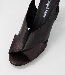 KRUZ DJ BLACK BLACK SHIMMER LEATHER LEATHER