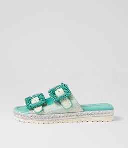 SAVI DJ AQUA PRINT AQUA LEATHER BUCKLE