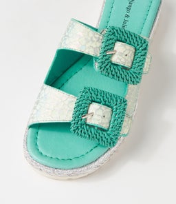 SAVI DJ AQUA PRINT AQUA LEATHER BUCKLE