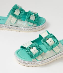 SAVI DJ AQUA PRINT AQUA LEATHER BUCKLE