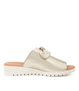 MYSHA DJL PALE GOLD WHITE SOLE LEATHER