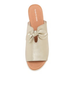 MYSHA DJL PALE GOLD WHITE SOLE LEATHER