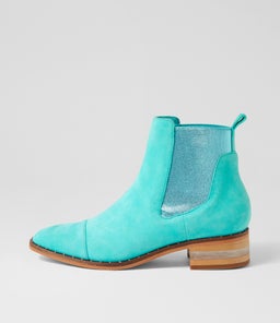 FORDA DJ AQUA BLUE METALLIC SUEDE ELASTIC