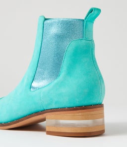 FORDA DJ AQUA BLUE METALLIC SUEDE ELASTIC