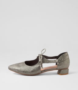 FARLIA DJ PEWTER SCRIBBLE LEATHER