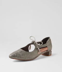 FARLIA DJ PEWTER SCRIBBLE LEATHER